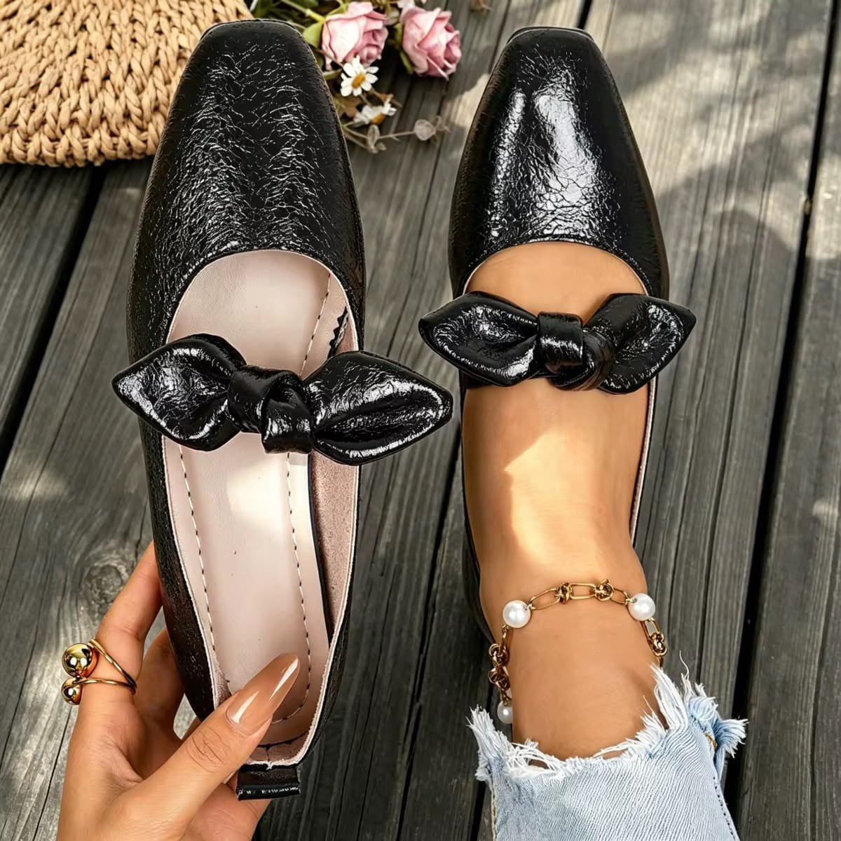Elegant Bow Comfort Flats - Image 3