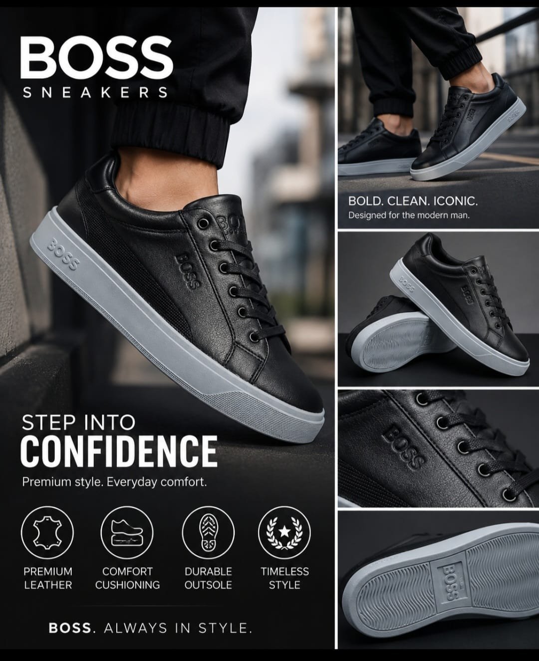 Urban Luxe Leather Sneakers