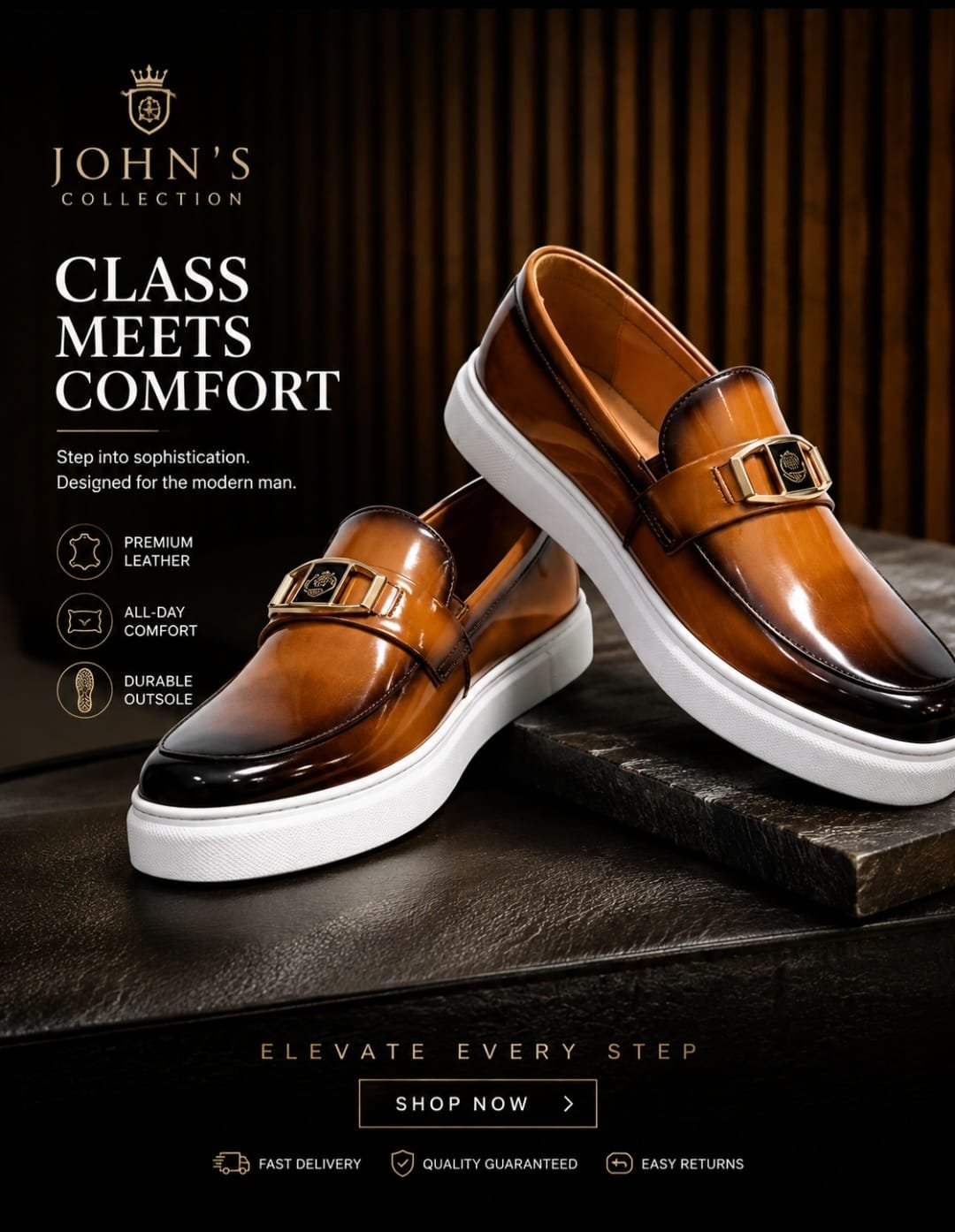 luxury wet look casuals